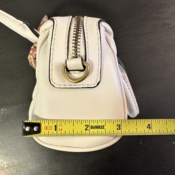 Steve Madden Mini Satchel Bag White Quilted Bow Top Handle Crossbody Purse Hand - Picture 9 of 13